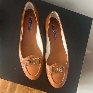 Ralph Lauren Collection Women 9 Loafers Purple Label Horsebit Saddle Brown EUC